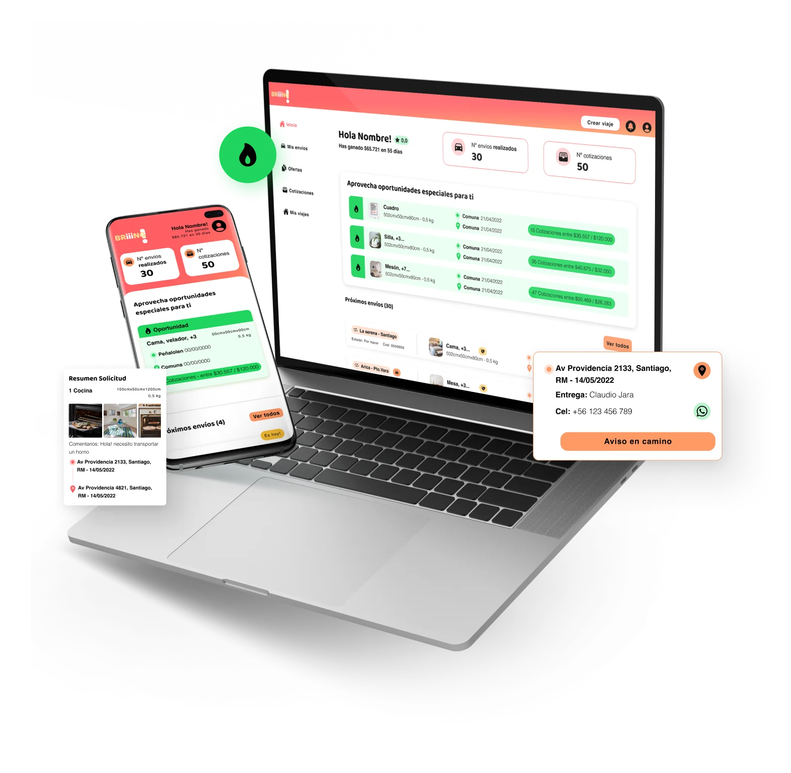 Computadora con interfaz de Briiing